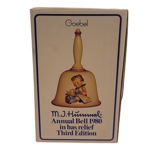 Hummel by Goebel Vintage Collectible 1980 Annual Bell Thoughtful Third Edition